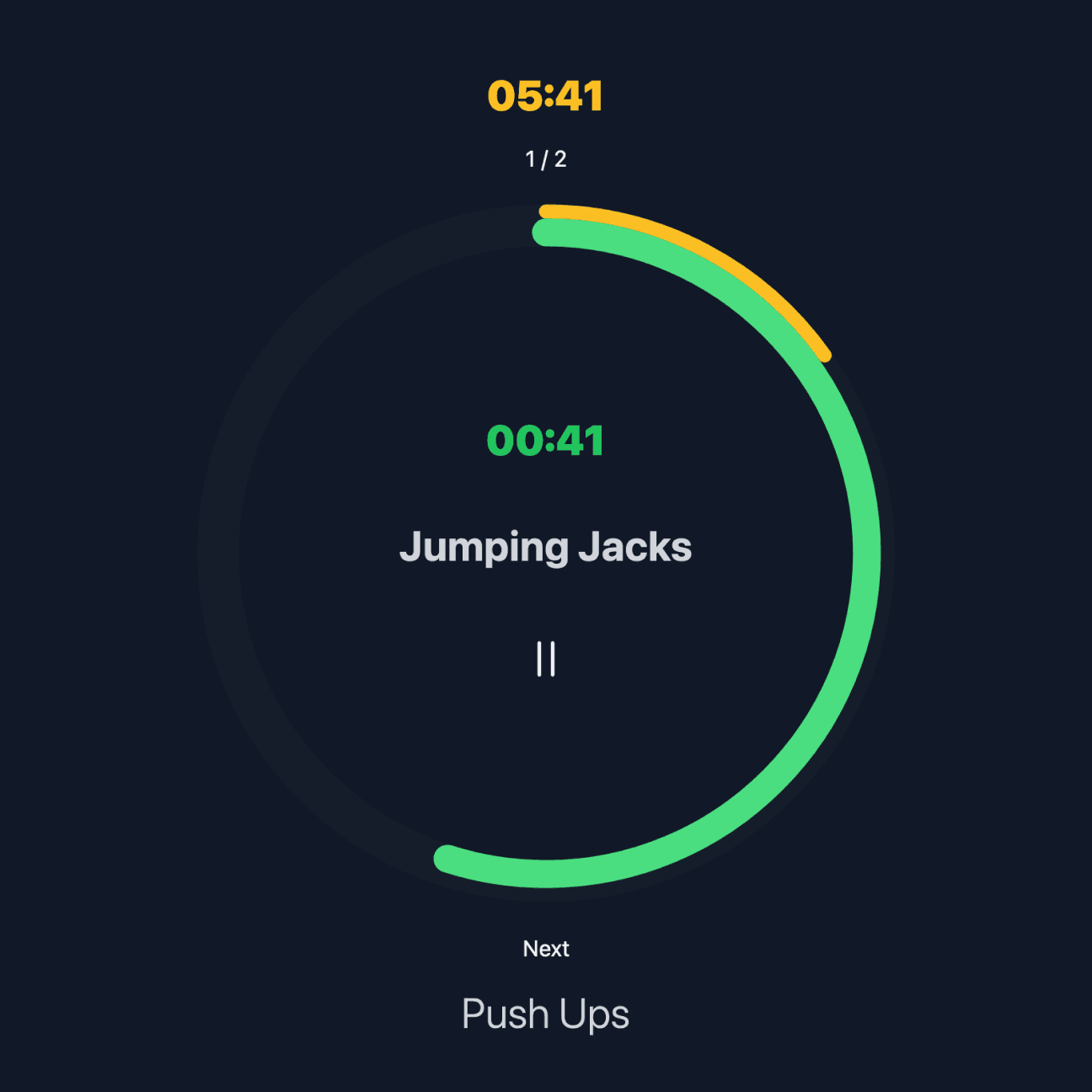 Workout Timer Active Page